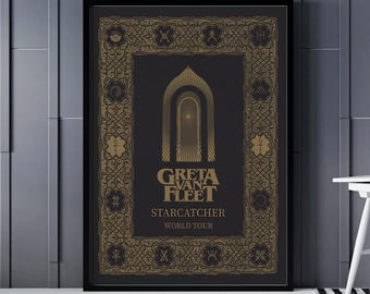Greta Van Fleet Starcatcher Poster, Greta Van Fleet Dreams in Gold Tour Posters, Greta Van Fleet Milwaukee Gig Poster, Greta Van Fleet Print