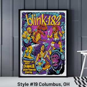 Pósteres de todos los conciertos de Blink 182 - Póster de Blink 182 Denver - Póster de concierto de Blink 182 - Pósteres de la gira de Blink 182 de 2024 - Decoración de pared de Blink-182