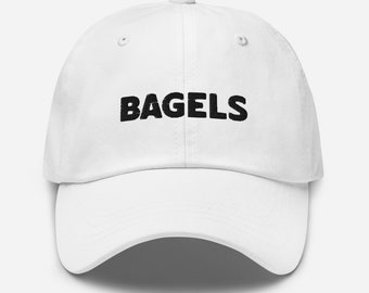 Sombrero bordado Bagels / Regalo foodie / ropa de comida / Sombrero de béisbol Bagel / Sombrero de Nueva York de Nueva York / Ideas de regalo de Nueva York