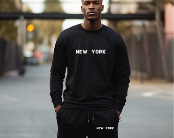New York joggers | Match with sweater to make a travel outfit set | jogger set | joggers for flights | road trips | city style athleisure