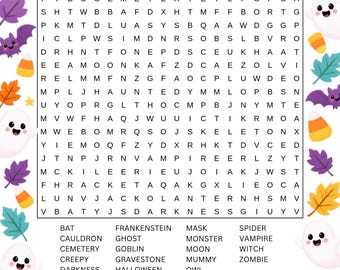 Sopa de letras de Halloween con clave de respuestas - 25 palabras: Actividad festiva