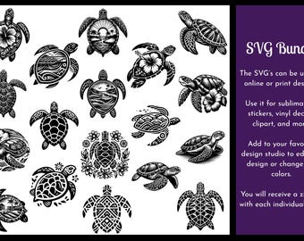 Sea Turtle SVG Bundle (18 SVG's)