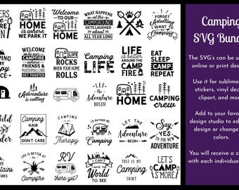 Camping Theme SVG Bundle (30 Individual SVG’s)