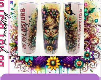 Floral Girl Reading 20 oz Tumbler: Stainless Steel, Double Walled