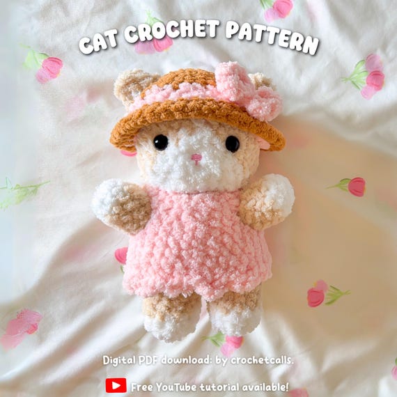 cat dress crochet pattern Crochet amigurumi plush cat in a dress pattern, Crochet pet