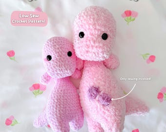 Soup Belly Brontosaurus Pattern | Low Sew Crochet Amigurumi PDF