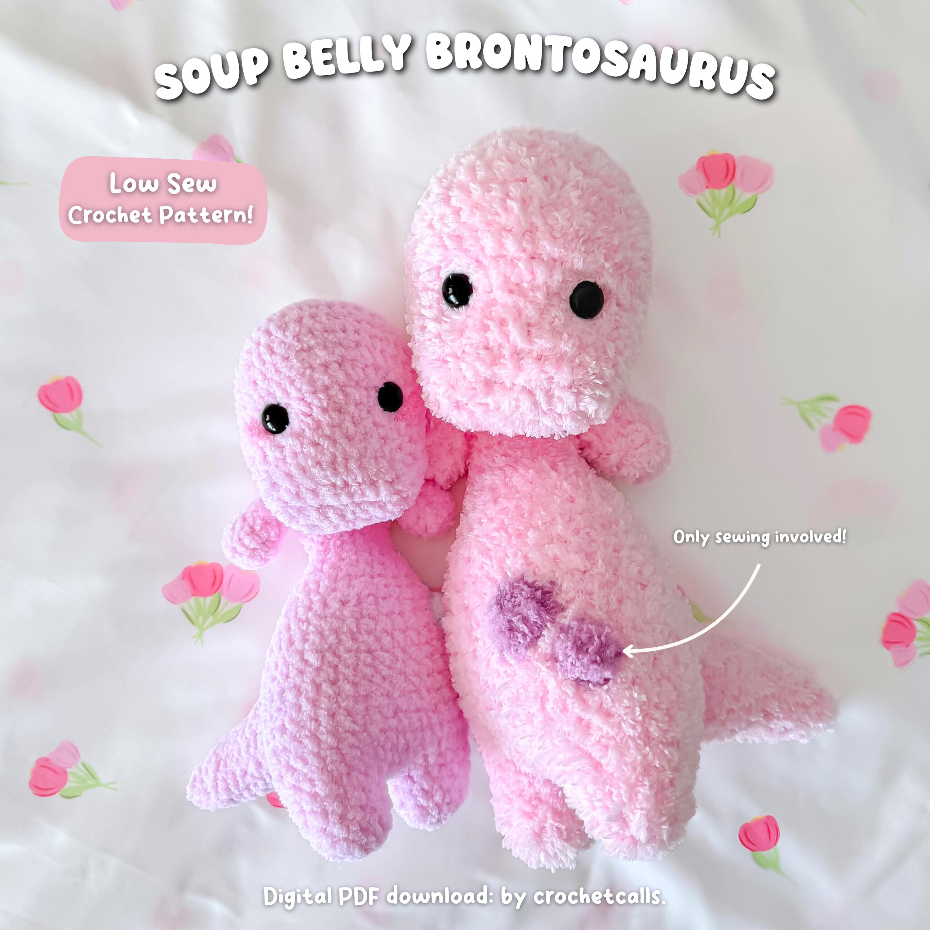 Soup Belly Brontosaurus Pattern Low Sew Crochet Amigurumi