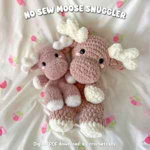 No Sew Moose Snuggler-patroon | PDF gehaakte amigurumi