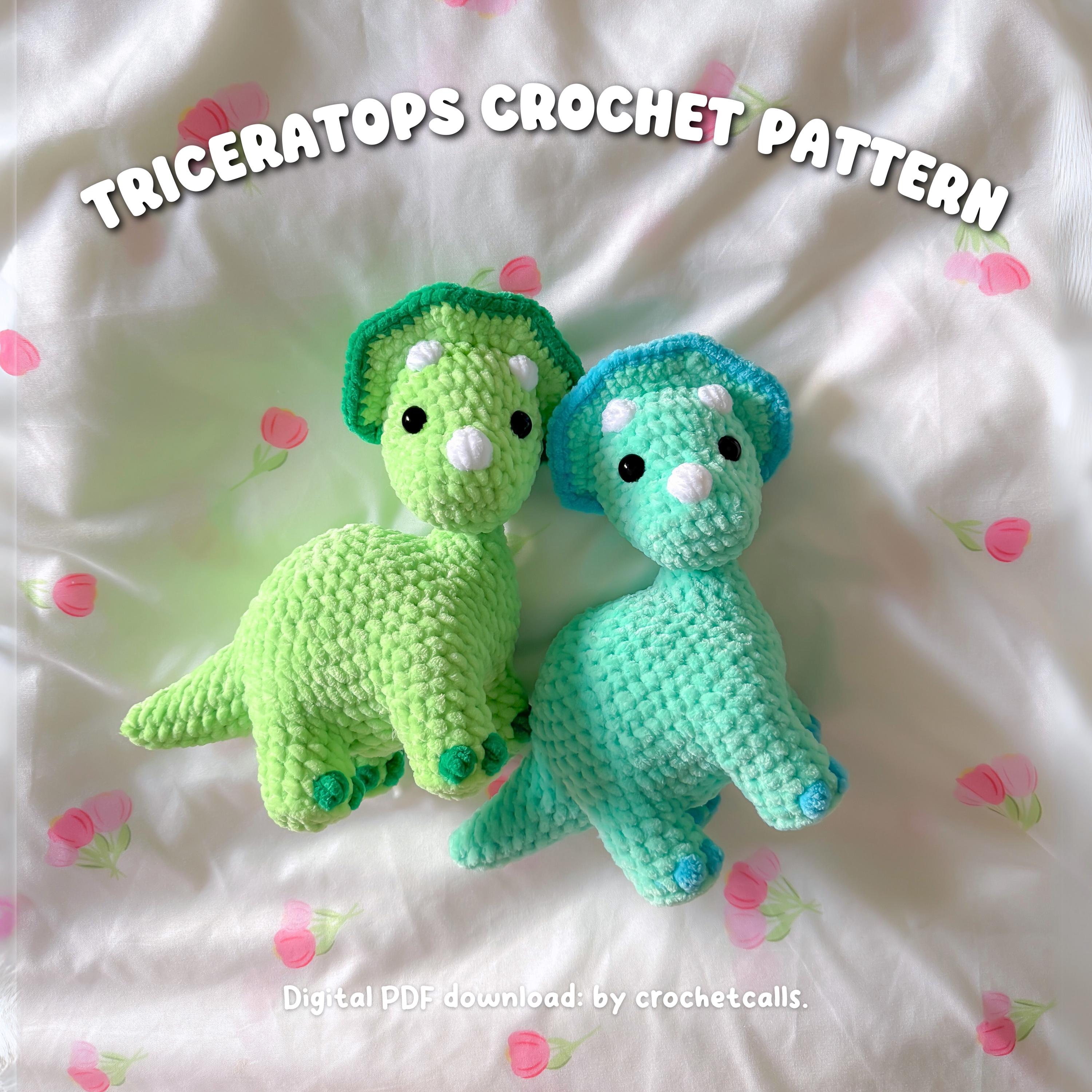 30 Triceratops Crochet Patterns for Dino Lovers, Nursery Decor, and Handmade Gifts 32 Low-Sew Triceratops Crochet Pattern