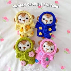 Monkey in Pyjamas Virkmönster | Amigurumi pdf