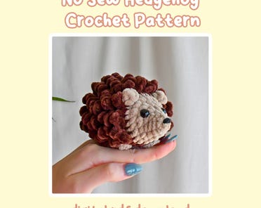 縫わずに作れるハリネズミのぬいぐるみパターン、初心者向け編みぐるみ