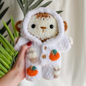 Crochet Monkey in Pajamas Pattern Amigurumi Plush With Clothing One ...