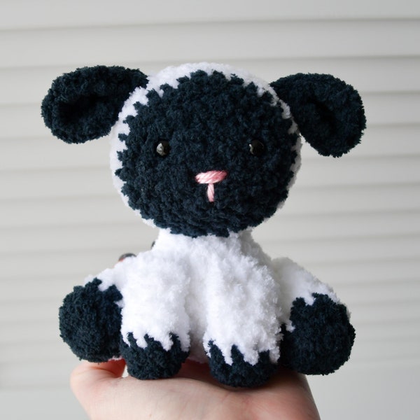 Handmade Crochet Black Sheep / Baby Lamb Plushie
