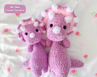 Soup Belly Triceratops Pattern | No Sew Crochet Amigurumi PDF