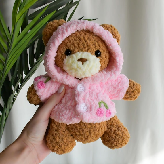 【美品】Teddy Bear Pigment Hoodie【完売品】 Crochet Bear in a Hoodie Plushie Pattern - Etsy