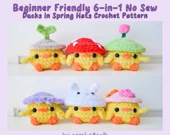 Modèle au crochet Amigurumi de canard sans couture 6 en 1