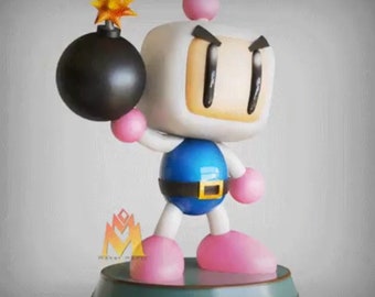 Figurine imprimée 3D en résine 12 carats de haute qualité Bomberboy, statue de fan art, figurine de jeu vidéo à collectionner