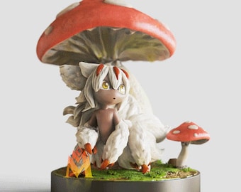 Lanuta Made in Babyss Abs Figura impresa en 3D de resina de 12K de alta calidad, estatua de Fan Art hecha en Babyss, figura de anime con base de hongo