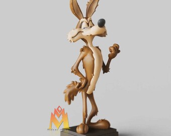 Figura impresa en 3D de resina de 12K de alta calidad de Billy E. Coyote para nostálgicos, estatua clásica de fan art de dibujos animados