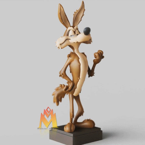 Billy E. Coyote High Quality 12K Resin 3D Printed Figure for Nostalgics, Classic Cartoon Fan Art Statue