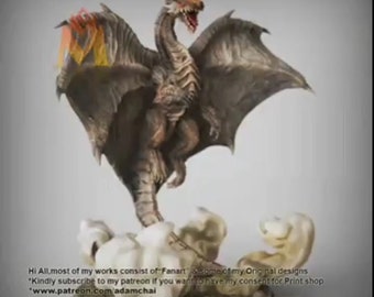 Figurine imprimée 3D en résine 12K de haute qualité, Dragon Monster Capter de Kulala, statue de fan art, figurine de jeu vidéo à collectionner