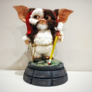 Figurine Gizmo Rambo à fourrure de 26 cm, jouet imprimé 3D inspiré des Gremlins, statue en peluche Gizmo réaliste, cadeau pour les fans de Mogwai image 9