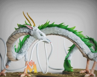 Paku the White Dragon from Spirit Aniway High Quality 12K Resin 3D Printed Figure, Fan Art Statue, Anime Figurine