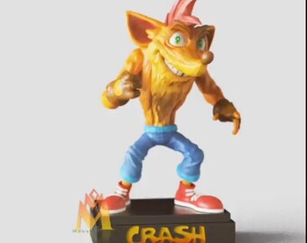 Tash Bandicoot Figura impresa en 3D de resina de 12K de alta calidad, estatua de fan art, figura de videojuego coleccionable