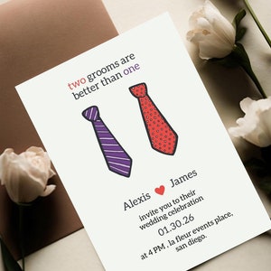 Bruidegoms bruiloft tijdlijn, Gay Wedding Card ceremonie programma Instant Download, dag van het huwelijk uitnodiging