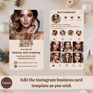 digital business card templates, Instagram business card, editable business card, all-in-one business cards, personalized business cards