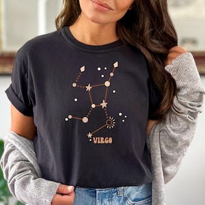 Retro Celestial Virgo Zodiac Comfort Colors Shirt, Gift for Virgo, Vintage Birthday Astrology Tee, Virgo Horoscopic Tee Zodiac Lover Gift