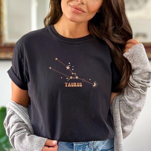 Retro Celestial Taurus Zodiac Comfort Colors Shirt, Gift for Taurus, Vintage Birthday Astrology Tee, Taurus Horoscopic Tee Zodiac Lover Gift
