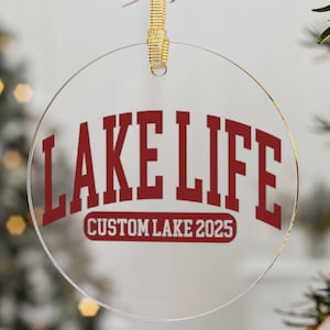 Custom Christmas Lake 2025 Ornament, Holiday Lake Vacation Ornament, Christmas Lake Vacation Keepsake, Lake House Gift Christmas on the lake
