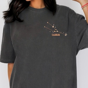 Retro Celestial Taurus Zodiac Comfort Colors Shirt, Gift for Taurus, Vintage Birthday Astrology Tee, Taurus Horoscopic Tee Zodiac Lover Gift