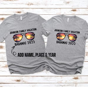 Custom Family Vacation Shirt with name destination Personalized Family Group TShirt Family Reunion Matching Tee Matching birthday trip tee