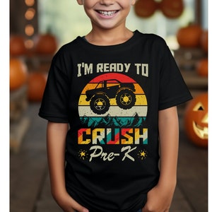 First day of Pre-K TShirt for truck lover, Cool prek shirt, Car lover Kids preschool back to school, Boys First day of preschool tee