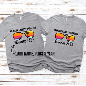 Custom Family Vacation Shirt with name destination Personalized Family Group TShirt Family Reunion Matching Tee Matching birthday trip tee
