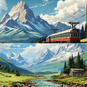 Lofi Mountains: 20 Aesthetic Desktop & Phone Wallapapers - Digital Download for Study, Relaxation and Productivity