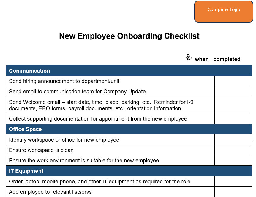 Employee Onboarding Checklist Template New Starter Checklist HR Manager Employee Onboarding Checklist Template New Starter Checklist HR Manager