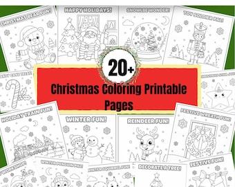 Printable Christmas coloring pages for toddlers | kids holiday coloring book | preschool Christmas activity