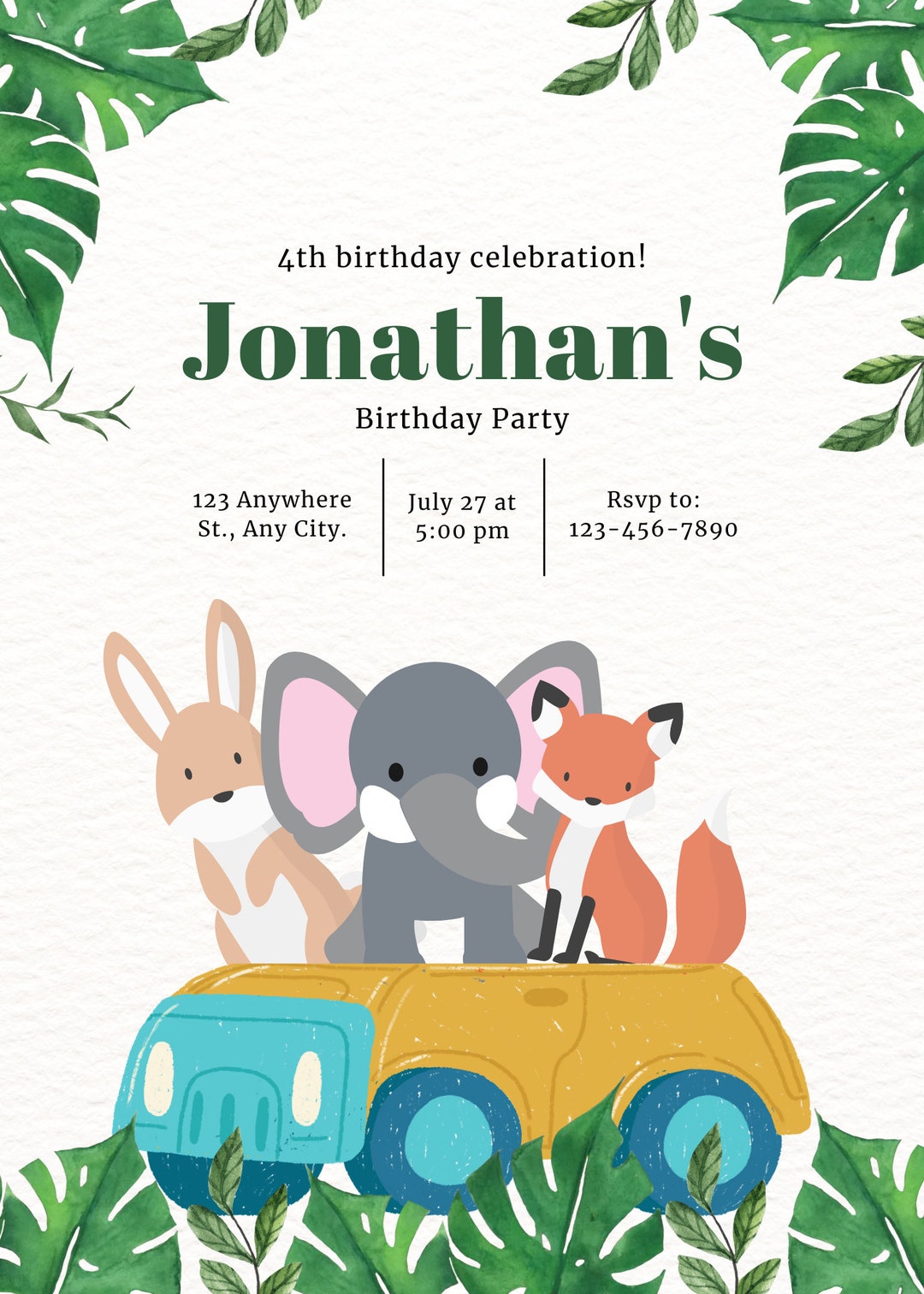 Personalised Birthday Invitation Digital Card Etsy