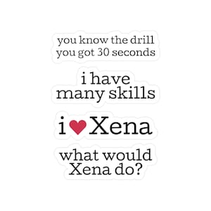 Warrior Princess Stickers for Xena Fans comic con gift for Xenite at Xenacon 90s TV pop culture