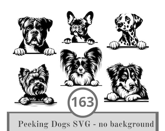 163 peeking dogs svg bundle for laser,dogs svg ,dog svg for cricut