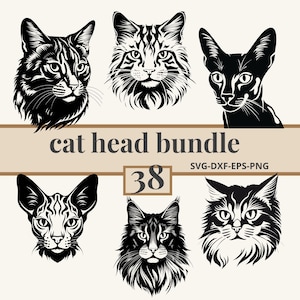 cat head svg for cat lovers - cat head dxf for laserengraving - cat head silhouette for gift