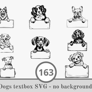 163 dogs svg bundle with textbox, dog svg for cricut,dog breed svg , dog svg for laser engraving,peeking dog svg