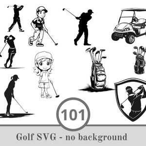 101 Golfer SVG Collection - Silhouettes, Ball, Club Designs for Shirts, Mugs, Crafts