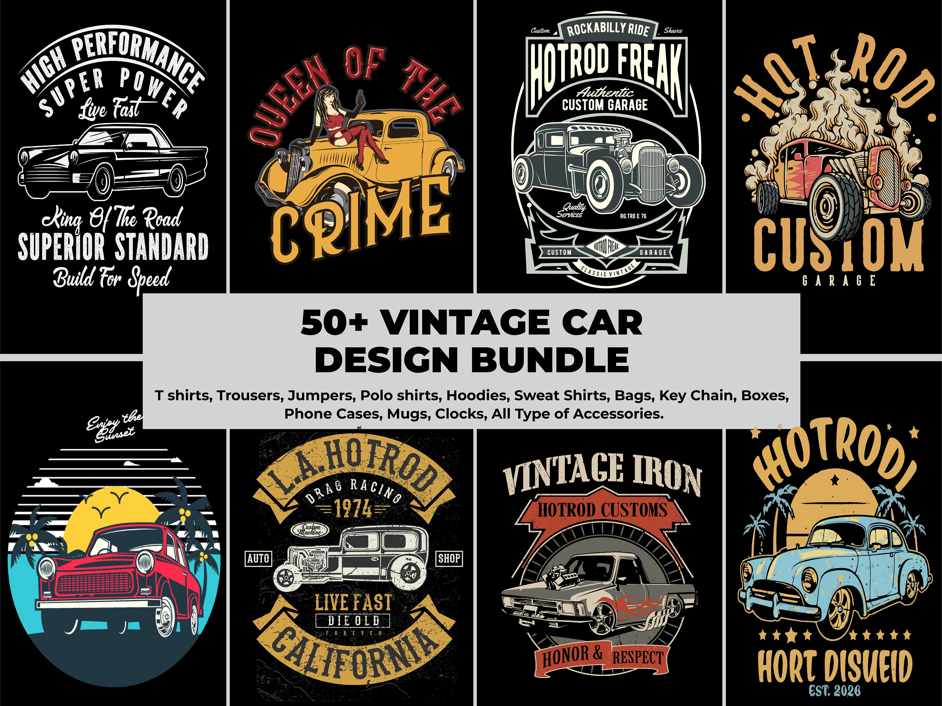 Car T Shirts Design Vintage Retro Streetwear Urban Shirts