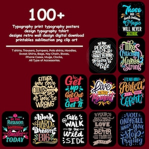 Typografie print typografie posters ontwerp typografie tshirt ontwerpen retro wandontwerp digitale download printables sublimatie png-illustraties