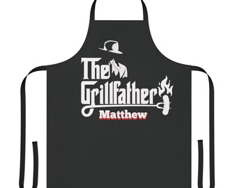 ¡Hazle a papá una oferta irresistible! Delantal personalizado "El Padre de la Parrilla" I - El regalo perfecto para el Día del Padre - Delantal, tiras bicolores