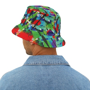 Vibrant Bucket Hat, Colorful Beach Accessory, Summer Fun Headwear, Festival Fashion, Unisex Outdoor Hat